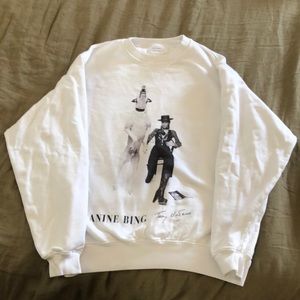 ANINE BING RAMONA SWEATSHIRT DAVID BOWIE WHITE SIZE M